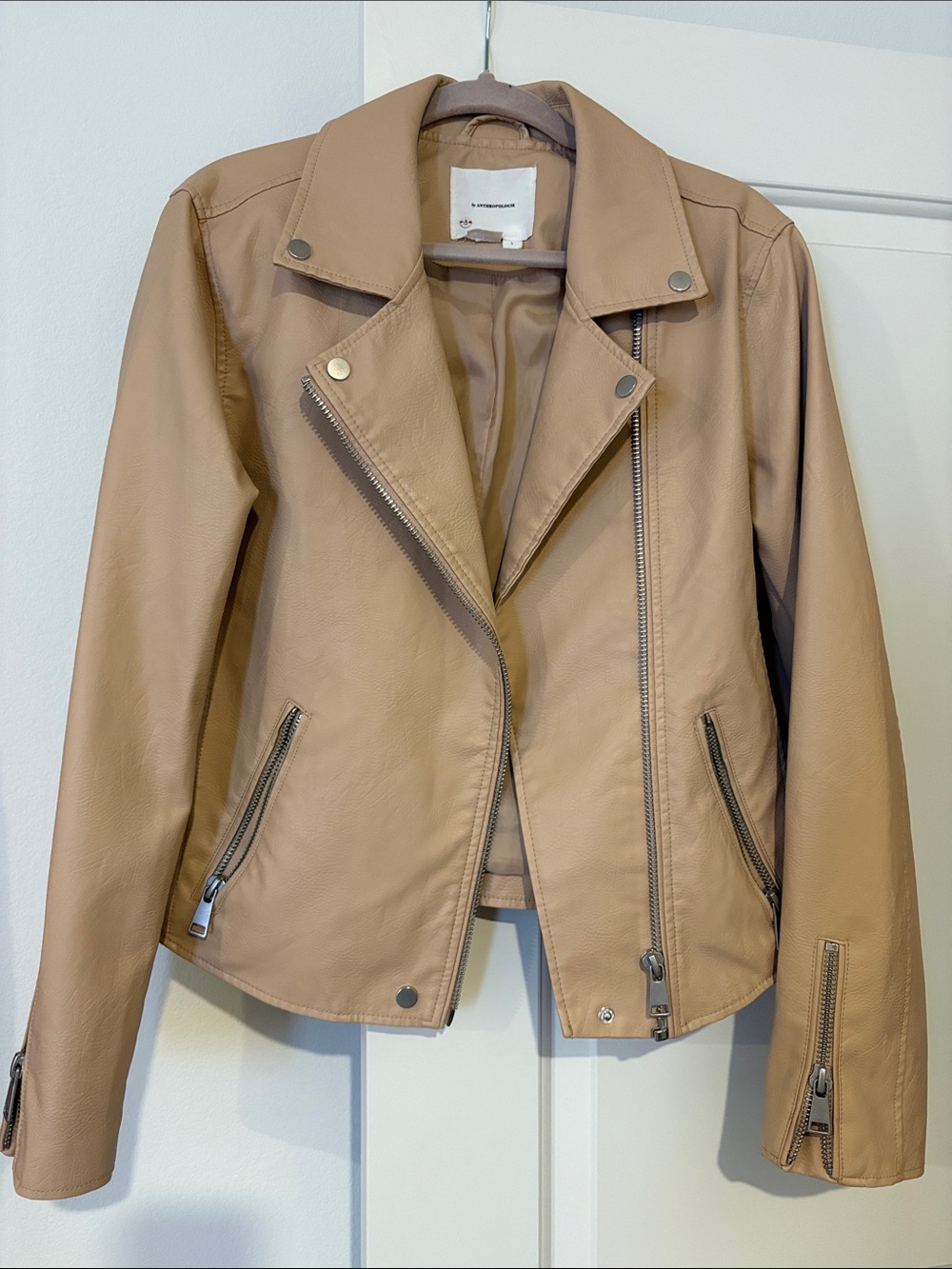 Anthropologie Tan Leather Moto Jacket